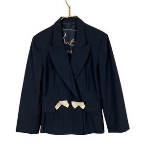 Moschino Cheap & Chic Vintage 1990's Bow Applique Double Breasted Blazer Size 8